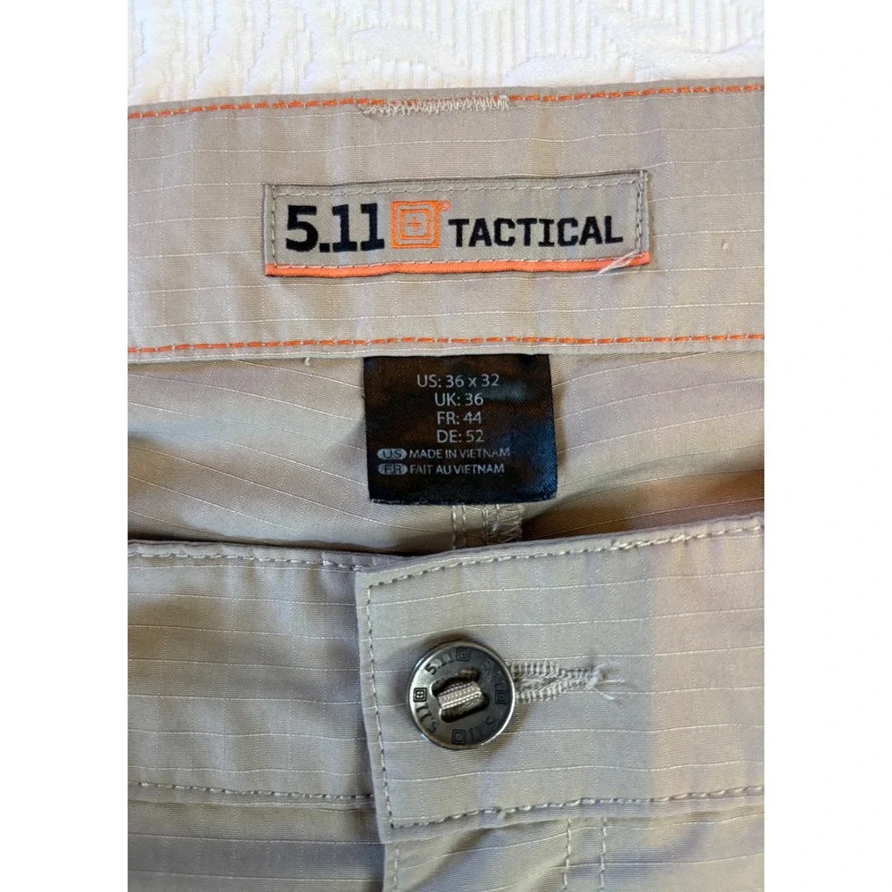 5.11 Tactical Mens Fast-Tac Cargo Pants 36x31 Khaki Ripstop 74439 Utility Work